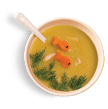 Papa de Salmão, Mandioquinha, Abobora, Ervilha e Espinafre