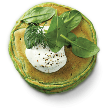 Panqueca com ervas aromáticas e recheio de ricota