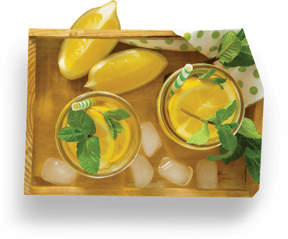 Água Aromatizada com Limão Siciliano e Hortelã